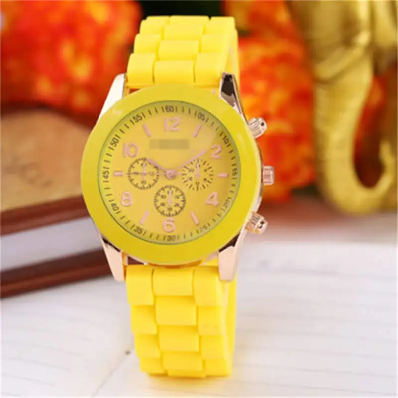 Fashion beautiful color Jelly student sports watch personality silicone watch