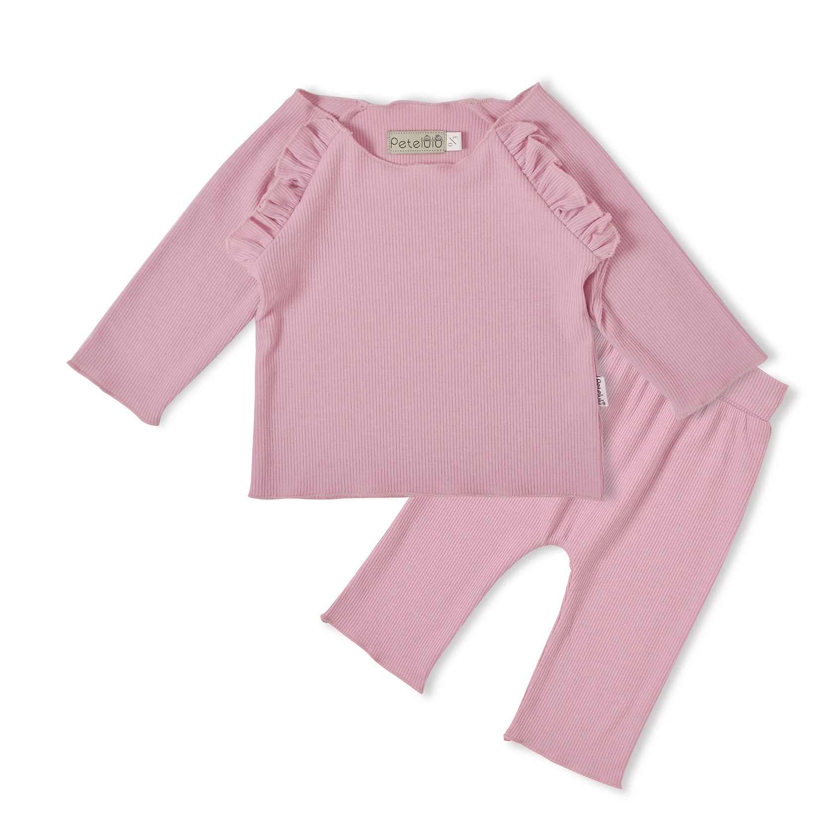 Infant Toddler Boys Girls Clothes Pajamas Ribbed Cotton tops & Pants Tracksuits Outfits Baby Clothing Set