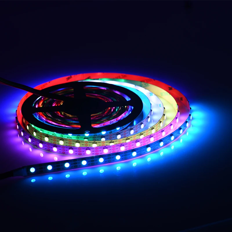 Полноцветная линейная высокая плотность RGB Светодиодная лента WS2812B SK6812 LC8812B без хроматической аберрации цифровая интеллектуальная светодиодная