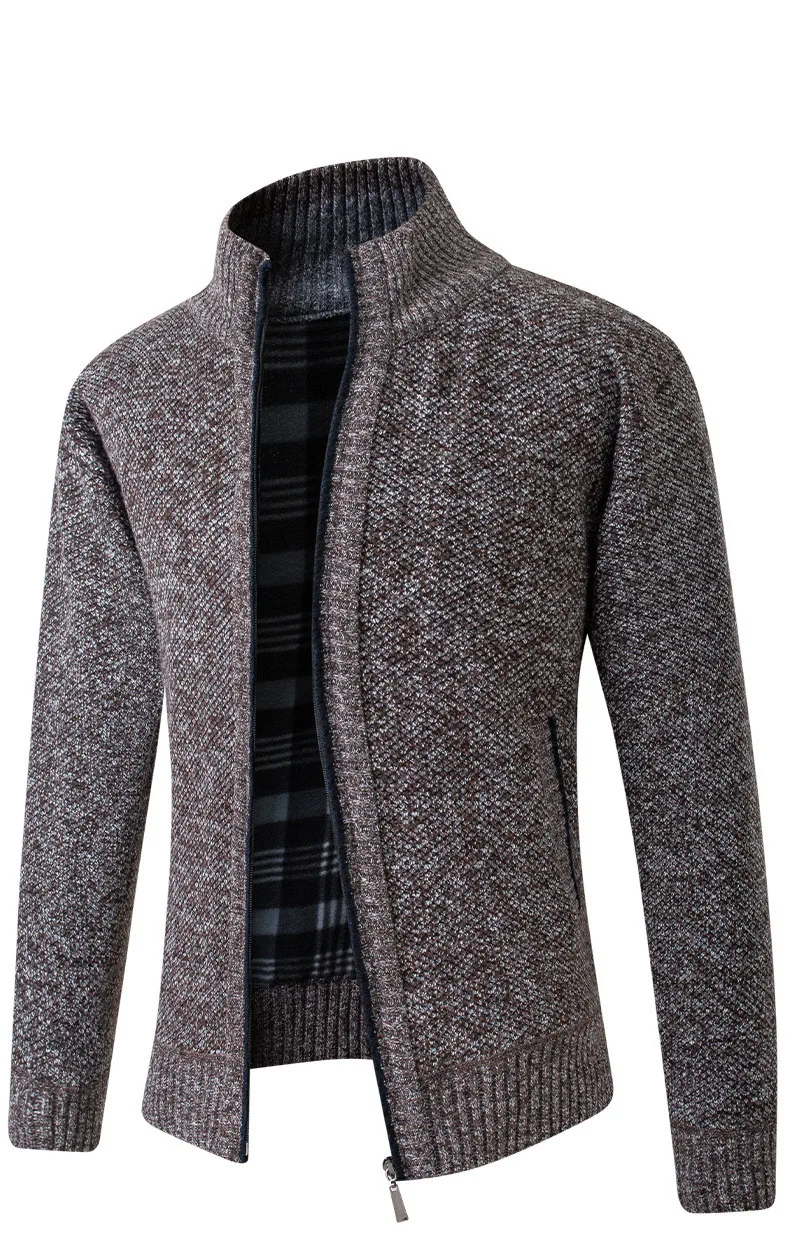 Men thick winter cardigan sweater warm fashion outdoor zipper jacket sweater in stock ready to ship
