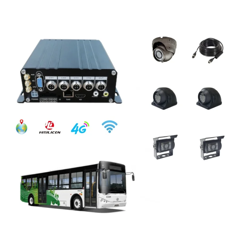 High Quality 4-Channel 4G GPS WIFI 1080P Digital Video Recorder (MDVR) Solid Vehicle Fleet Management Mobile DVR 4G