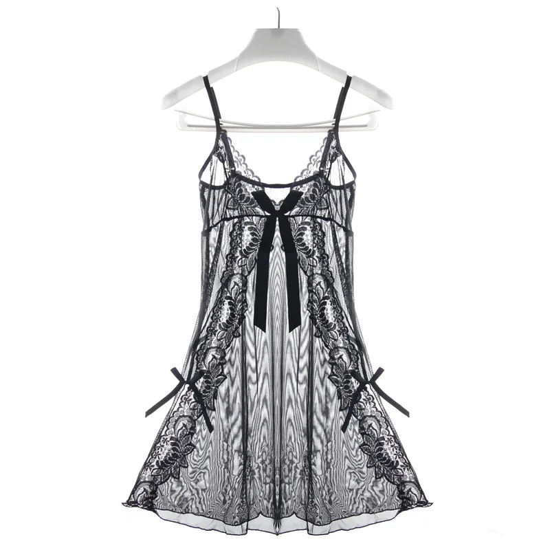 
Mesh erotic lace lingerie Deep V neck tube sheer babydoll nightwear Mature sexy honeymoon lingerie 