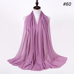 Wholesale High Quality hot women muslim solid plain chiffon hijabs long georgette scarf shawls islamic wrap