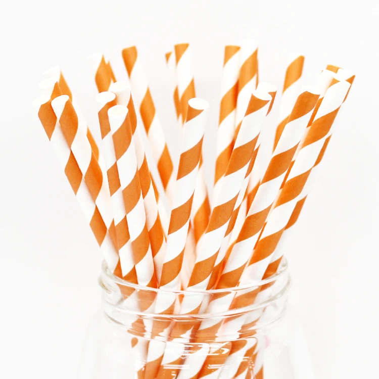 Wholesale Price Striped Paper Drinking Straws For Party Favors Supplies