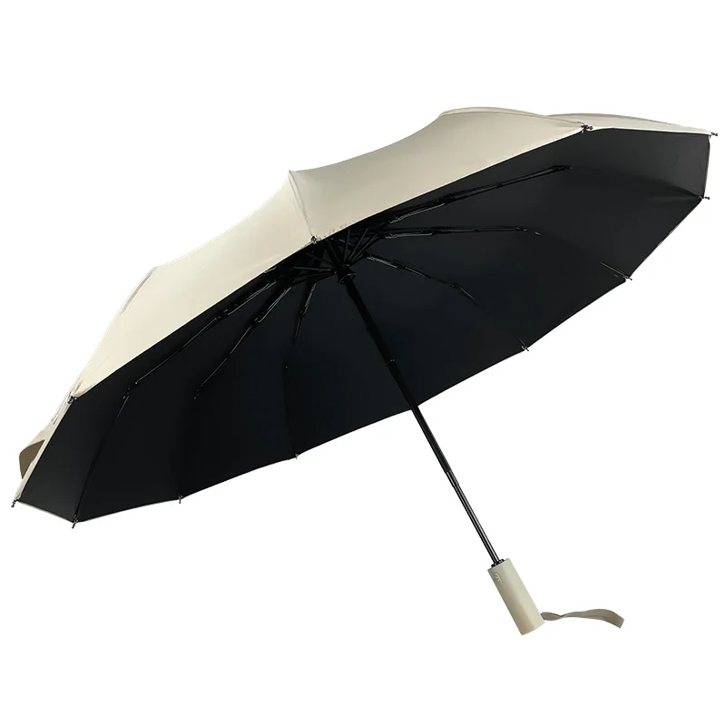 umbrella factory wholesale guarda chuva Automatic Flashlight Umbrellas three Folding Rainy And Sunny white umbrella with logo