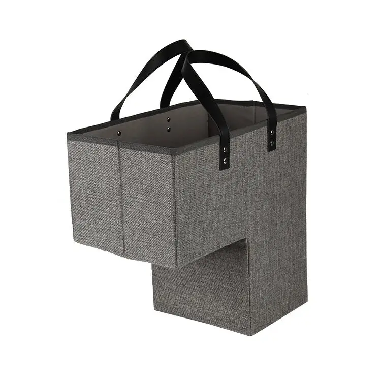 Amazon Hot Foldable Laundry Hamper Eco-Friendly Storage  Laundry Folding Fabric Canvas Stair Step Basket with Handle