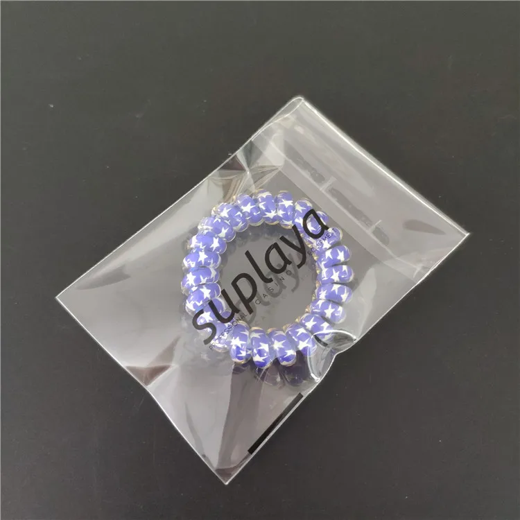 
Clear resealable adhesive OPP poly cellophane food candy packing plastic bag 