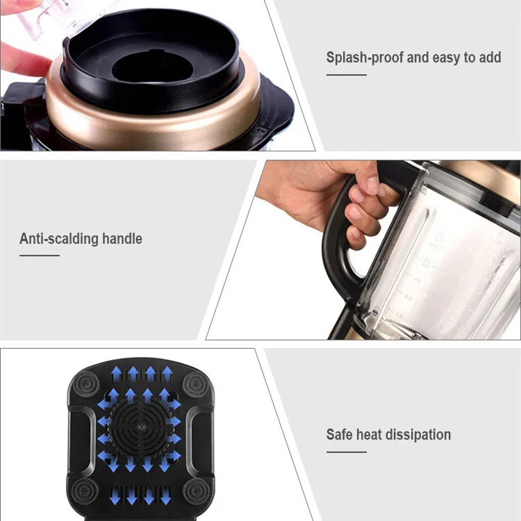 7 in 1 blender heavy-duty juicer grinder food cooking safe protection blender commercial silent