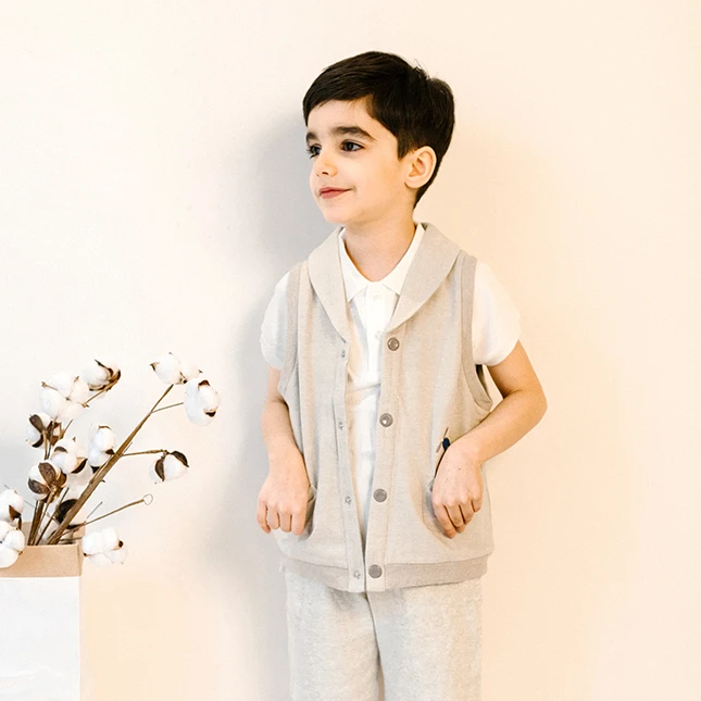 Шаль для мальчиков воротник жилет оптовая продажа школьный вязаный кардиган чистое производство Детский