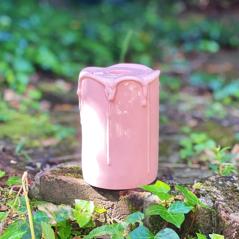 Custom wholesale human Cremation urn decorated with unique ceramic candle shape adult memorial urn