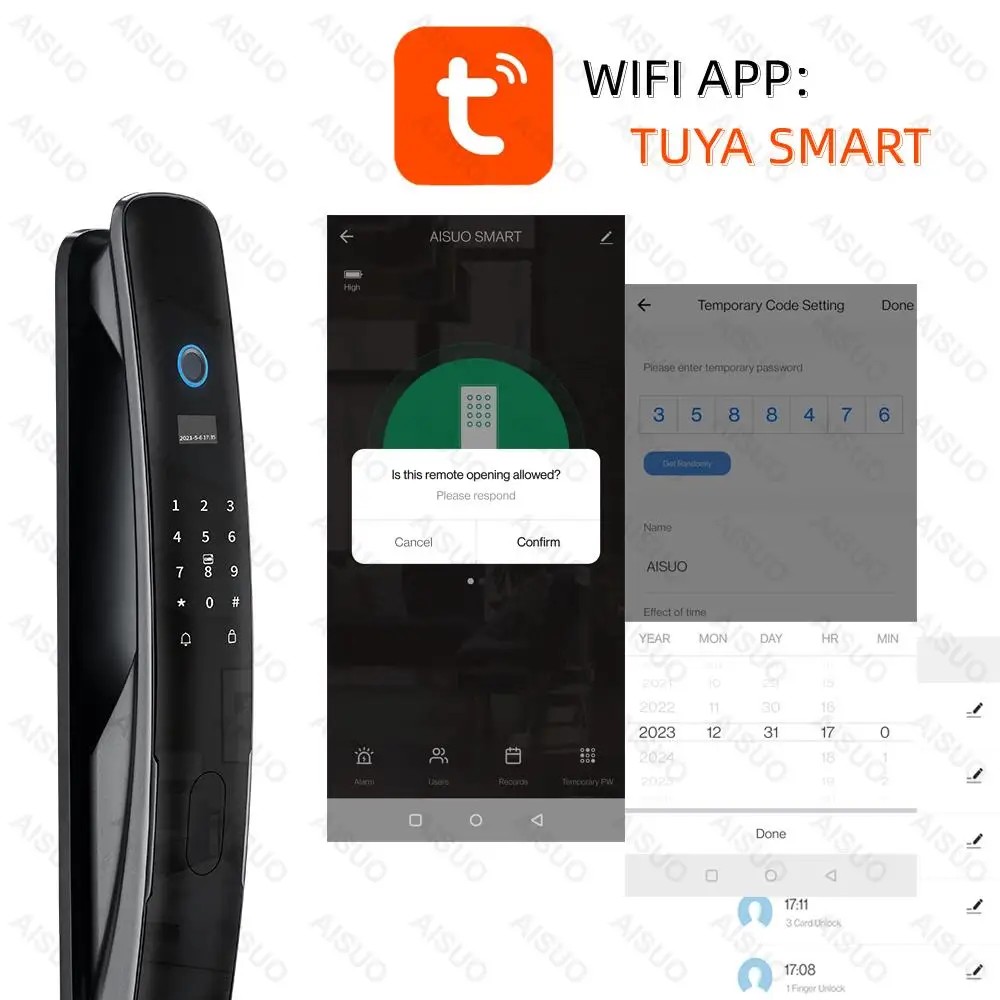 Лидер продаж, Wi-Fi-приложение, умный дверной замок с Биометрическим отпечатком пальца, Умный Замок TUYA