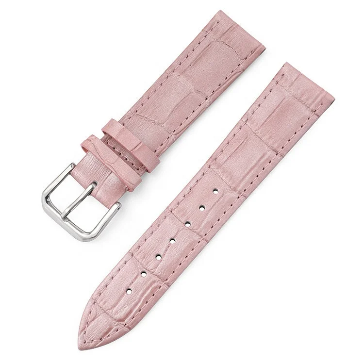 Vintage men croco grain real leather strap with buckle red leather watchband