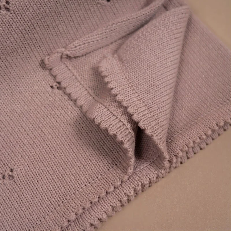 Custom wholesale soft cotton summer newborn baby receiving blankets heritage baby knitted blanket