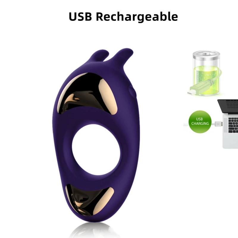 Wholesale Rabbit Shaped Sex Toys Rechargeable USB Vibrator Medical Silicone Rabbit Vibrating Cock Ring