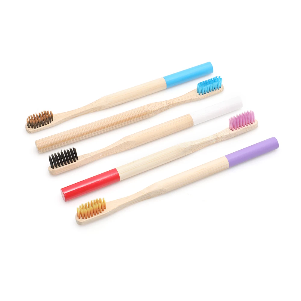100 % biodegradable bamboo toothbrush with activated charcoal nylon bristles