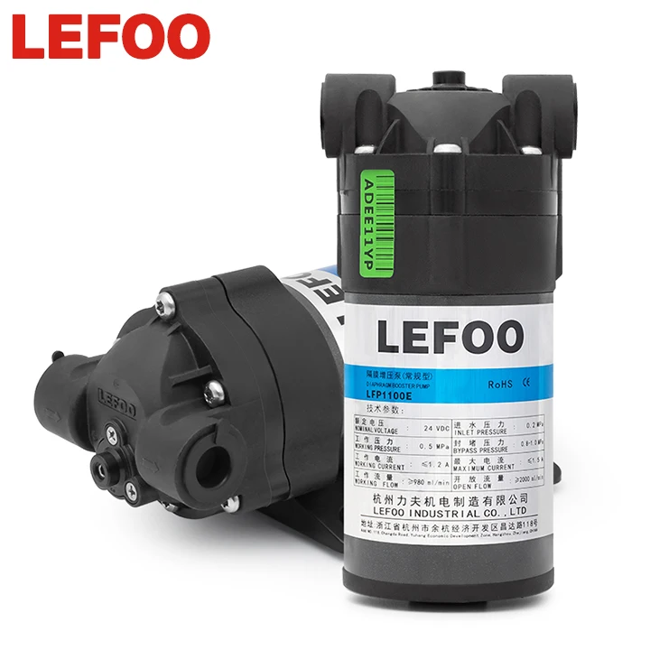 LEFOO 100 gpd ro water mini pumps ro pump in water filters DC RO Diaphragm Booster Pump membrane pressure pump