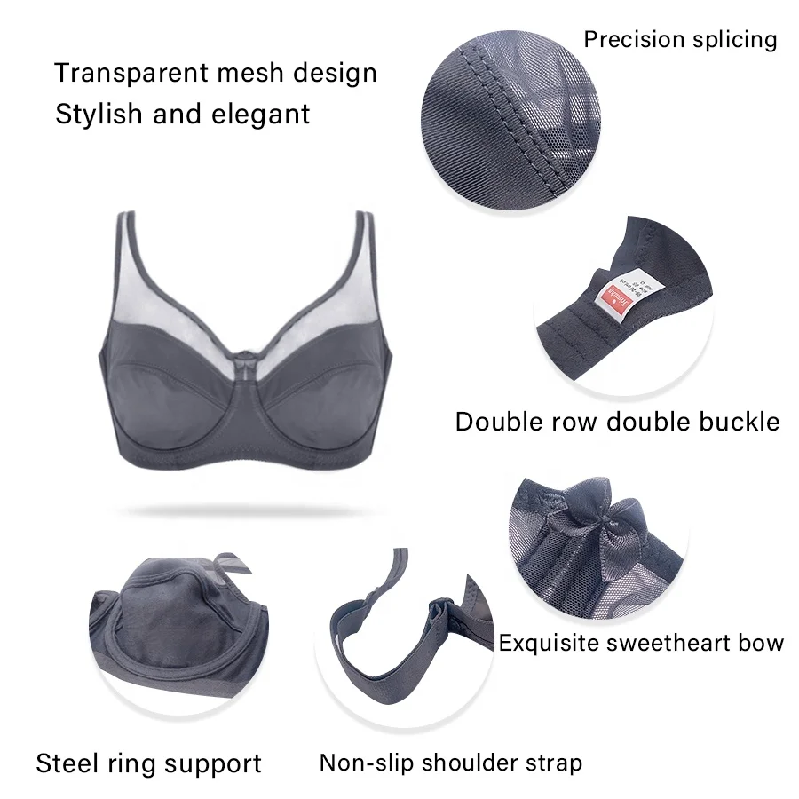 Plus Size Lace Bra Women Big Size Bra Large Size 36 38 40 42 44 46 C D E Cup None Padded Brassiere Ultra Thin Wired Bra