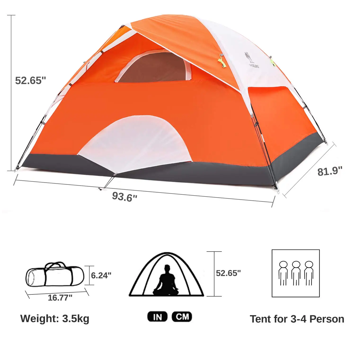 Wholesale Supply Outdoor Folding Easy Carry 4 Person Family Camping Tents For Hiking And Backpacking