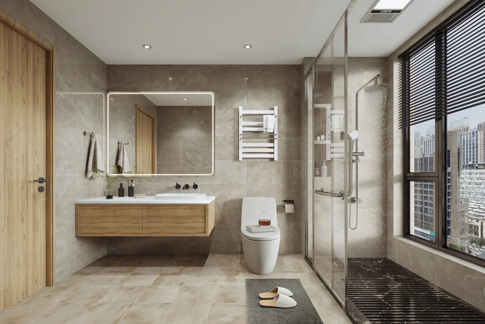 Luxury hotel modern design mirror marble wood bathroom vanity unit with sink 30 inch 48 inch rock slab stone wash basin