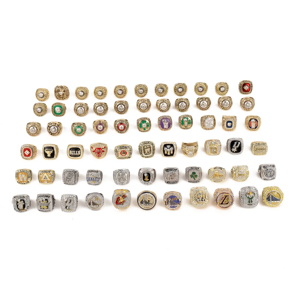 New 1957-2022 Basketball Championship Rings Hip Hop Jewelry Mens 66 Pieces Chunky Knuckle Ring Set With Wooden Box