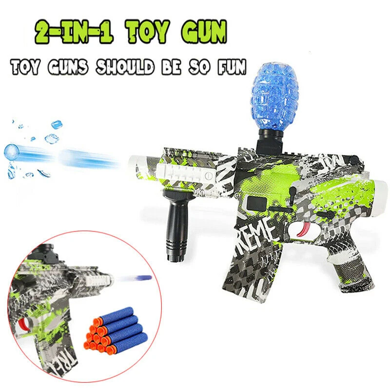 2 In 1 Electric Gel Ball Blaster Foam Bullets Water Toy Guns Rifle Airsoft Pistol Handgun Outdoor Shooting CS Game for Boy