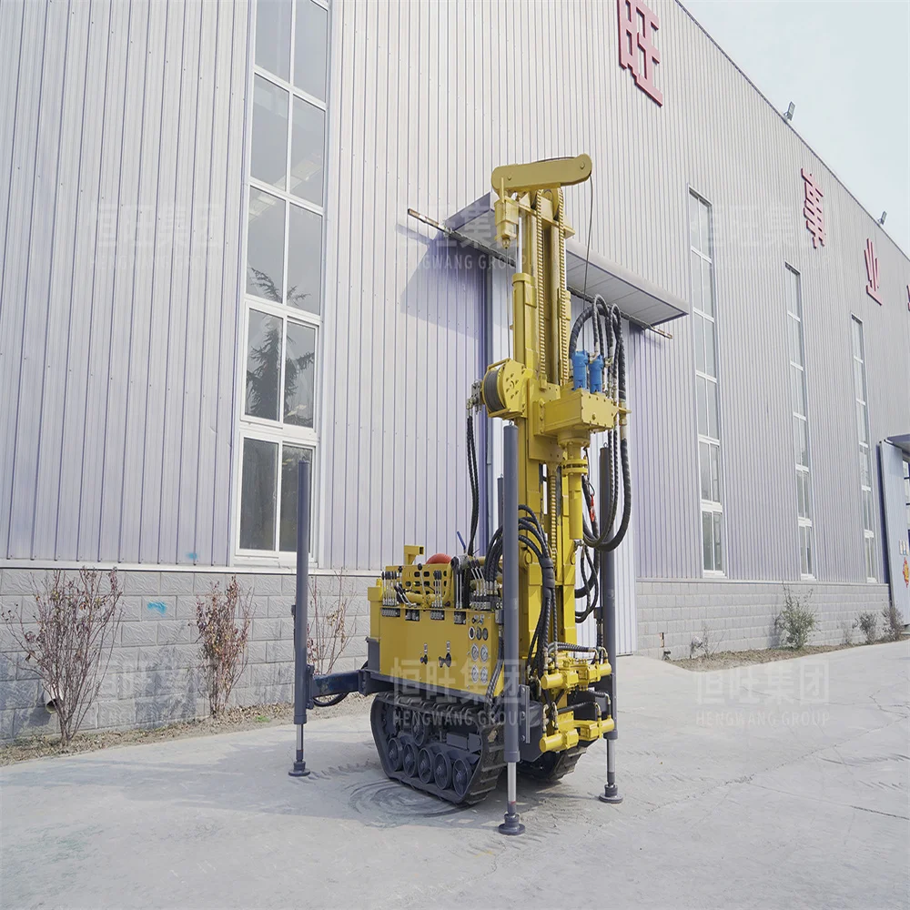 Steel crawler mounted hydraulic water well drilling rig with 300m drilling capacity