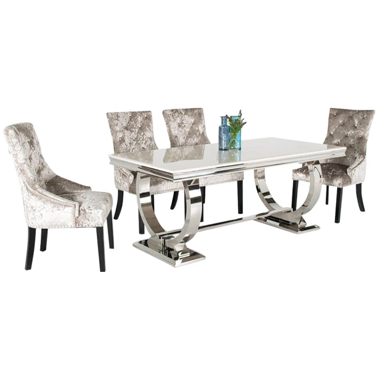 modern luxury dinning room furniture kitchen restaurant tables and 6 chairs sets marble dining table set with chair for 6 seater