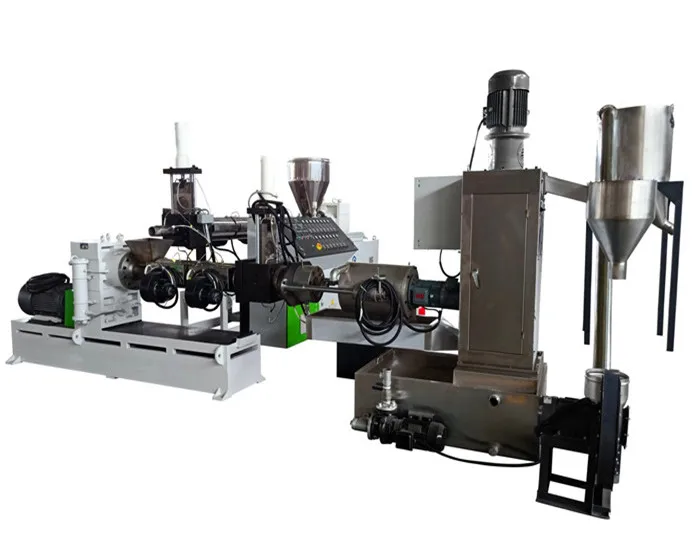 Recycling plastic granules extruder water ring cutting system