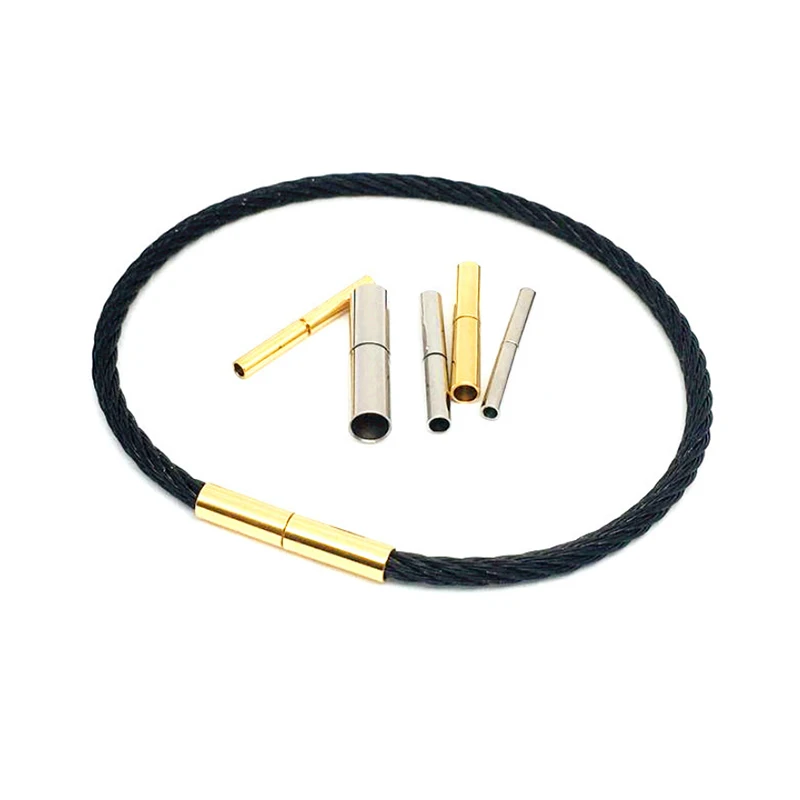 1.8-5 mm Inside Hole Stainless Steel Spring Clasps For Round Leather Bracelet 4203