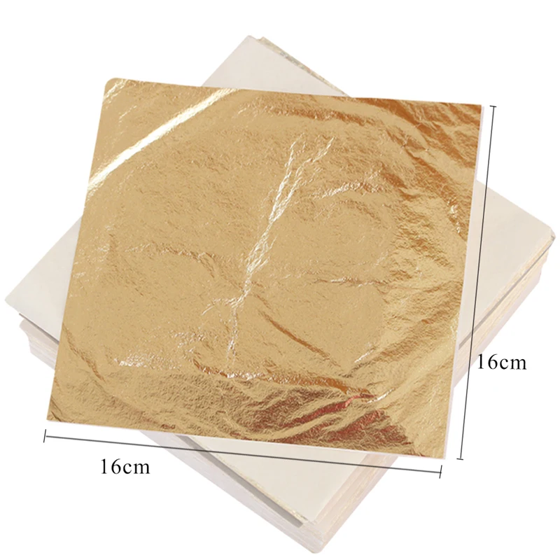 16x16cm #2.0 imitation gold leaf foil for home furniture art decoration DIY handwork gold paper copper leaf sheets