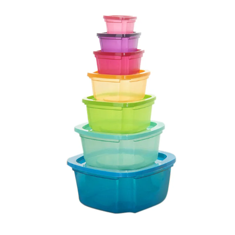 Foldable and shrinkable food storage container PP plastic fresh-keeping sealed storage box