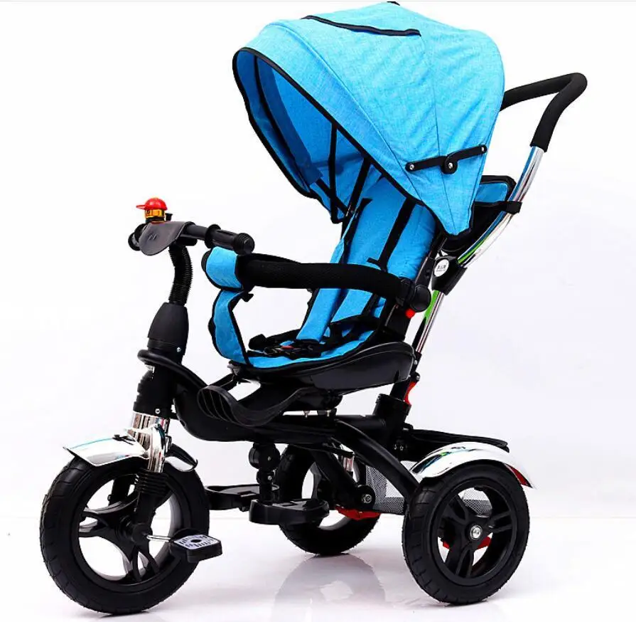 4 IN 1 Baby Bike Tricycles Children  360 degree reversible seat Trike Baby  with Sun Canopy, Parent Handle, Footrest