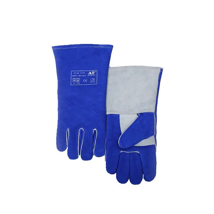 AP-2601 полностью Dupont сшиты синие усиленные Палм сварочные перчатки