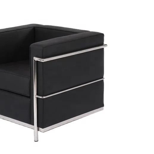 Modern Classic Design Office Living Room Sofas Set Accent Tub Chair Furniture Stainless Steel Frame PU Bonded Genuine Leather