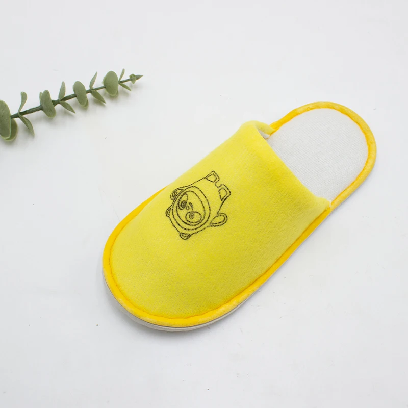 Hotel Slippers Wholesale Indoor Disposable Velour  kids bulk hotel slippers