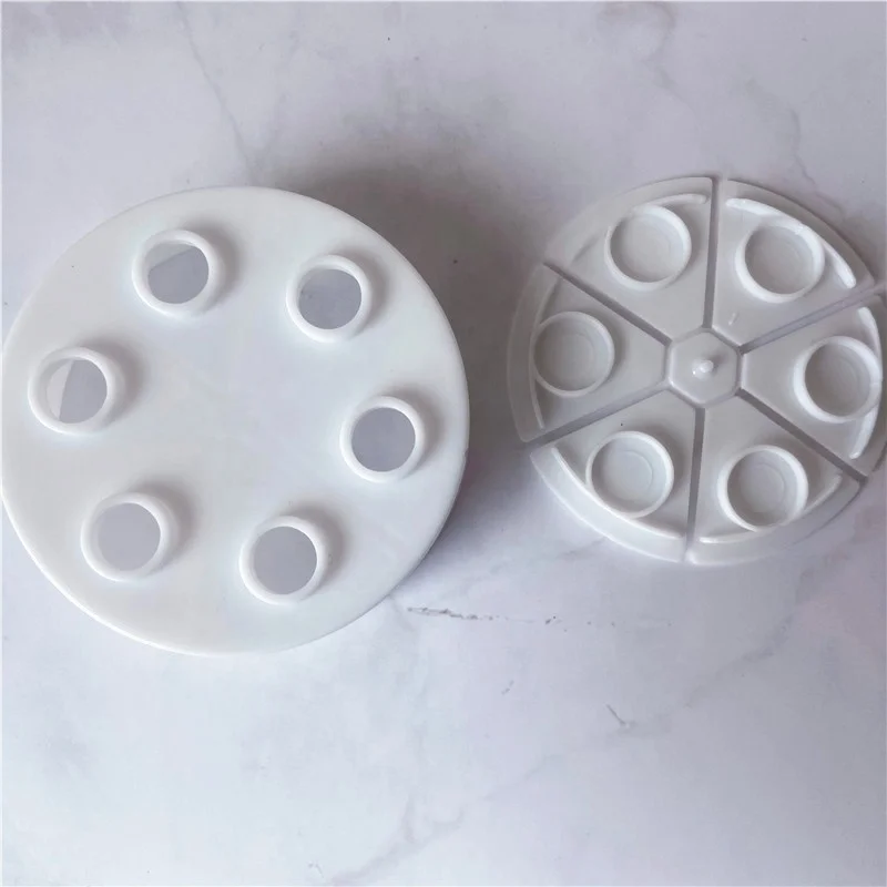 Small 6 cells Colors Sugar Sprinkles Plastic Spice Bottle 6 in 1 Compartment Jar Medley Baking chamber shaker