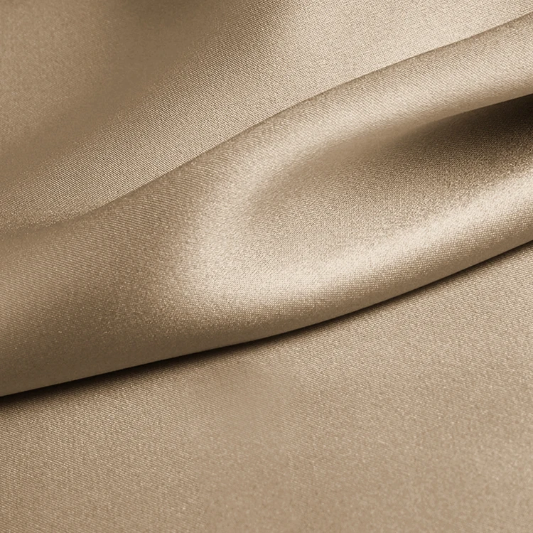 100% mulberry silk fabric 30mm Silk Charmeuse Fabric width 45' No.15  camel Color