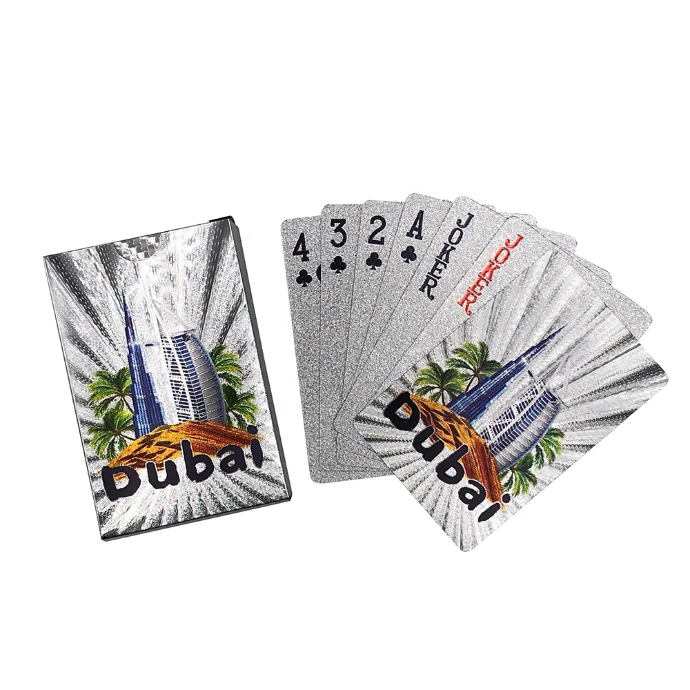 Dubai Scenery Gold/Silver foil trade gift cards Hot selling product Custom gold card