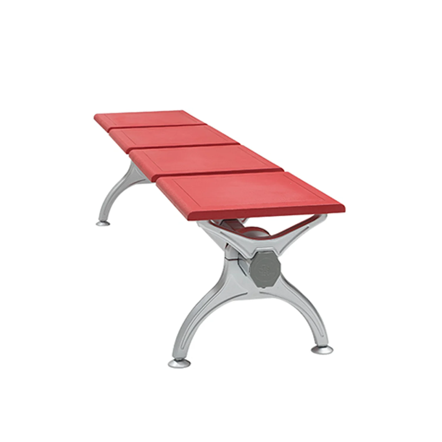 KEDE Commercial Grade Metal Shopping Mall Unbacked Stainless Steel 4 Seater Bank Waiting Room Airport Waiting Chair With PU Seat