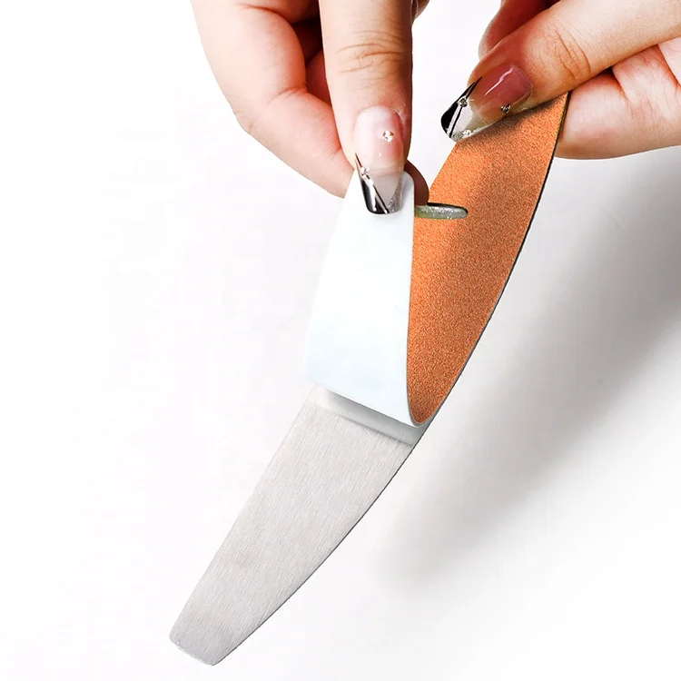 Пилка для ногтей из нержавеющей стали, 1 шт. + 10 шт. сменных наждачных бумажных вкладышей, набор для маникюра, 8 цветов в наличии, Набор сменных наждачных бумажных вкладышей