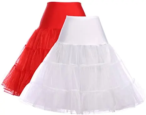 white Women Green Petticoat Skirt Rockabilly Dress Crinoline Underskirts