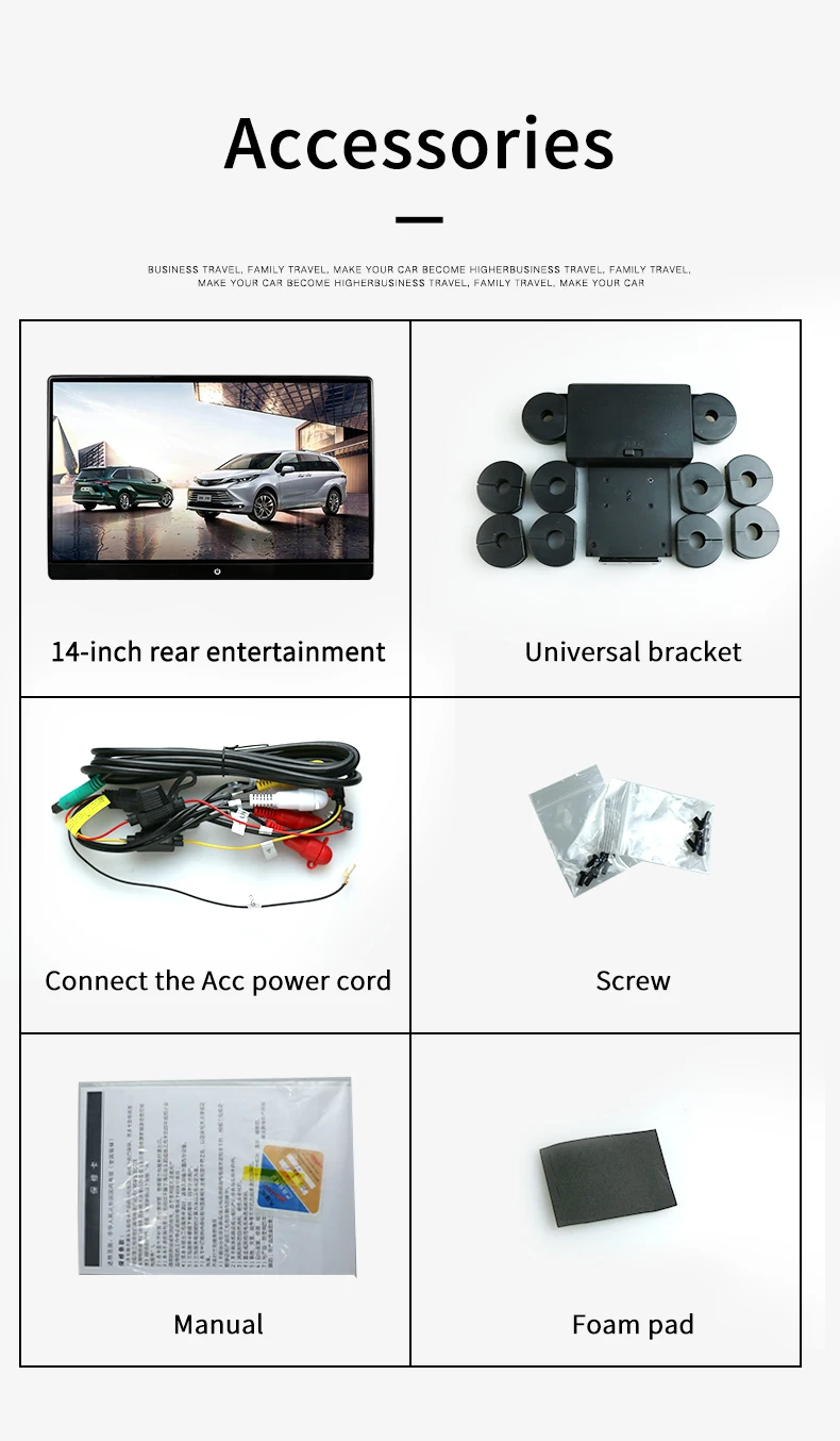 Super 14 inch Screen 8K HD video play 3+16G android car  headrest screen monitor