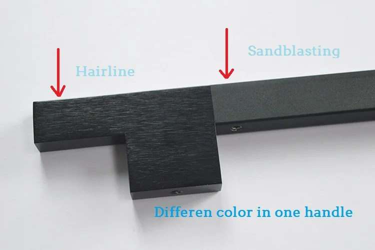 Aluminum matt black color freezer part fridge door handle