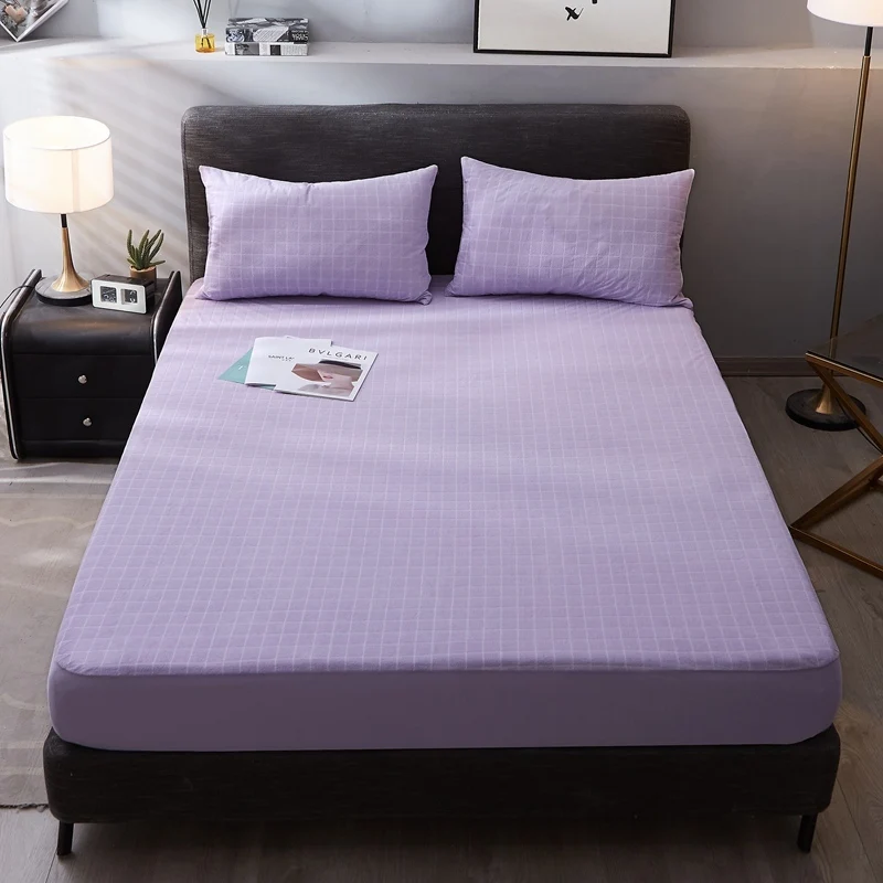 Wholesale purple jacquard terry mattress protector waterproof standard pillow protector waterproof