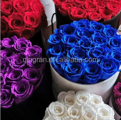 Preserved rose in round box wedding roses decoration roses for Christmas eternal flower