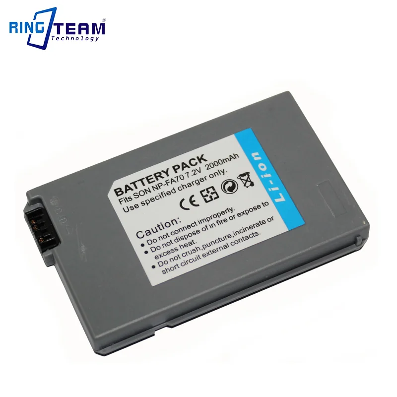 2000mAh 7,2 V аккумуляторная батарея NP-FA70 для цифровых камер Sony DCR-PC1000E DCR-HC90E