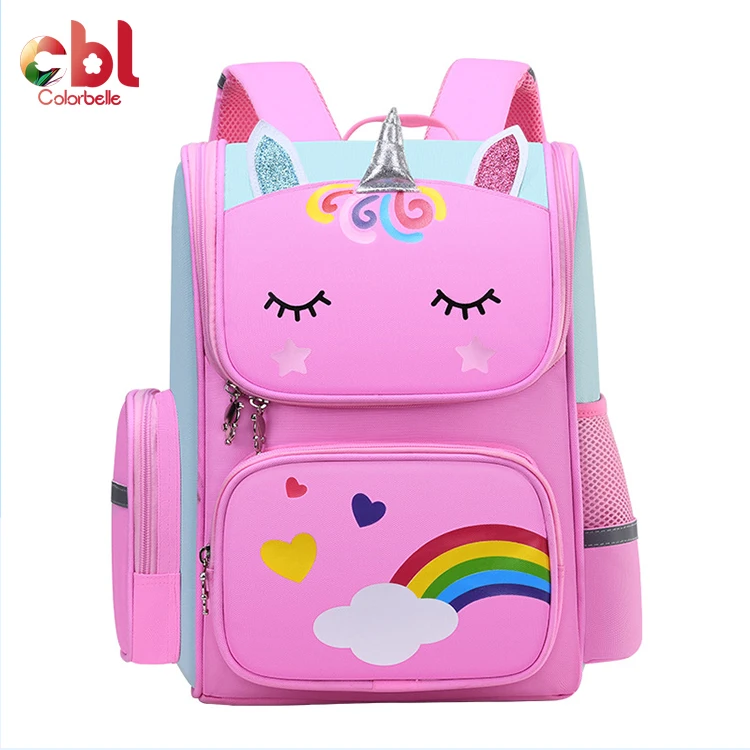 Wholesale cheap price light weight kids school bags unicorn cartoon big space school backpacks for boys and girls