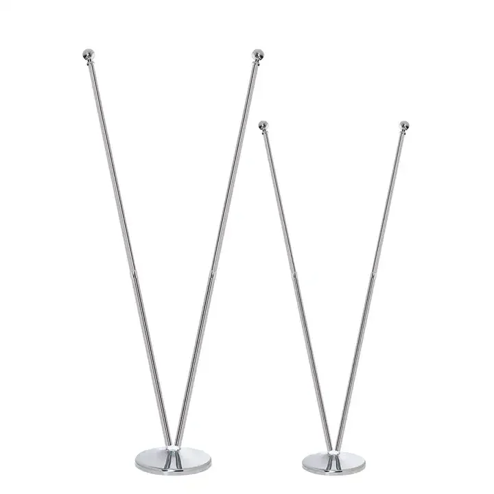 cheap outdoor advertising polyester  flag with stand Indoor Premium Gold automatic raise  Flagpole Parts Telescopic Flag Pole