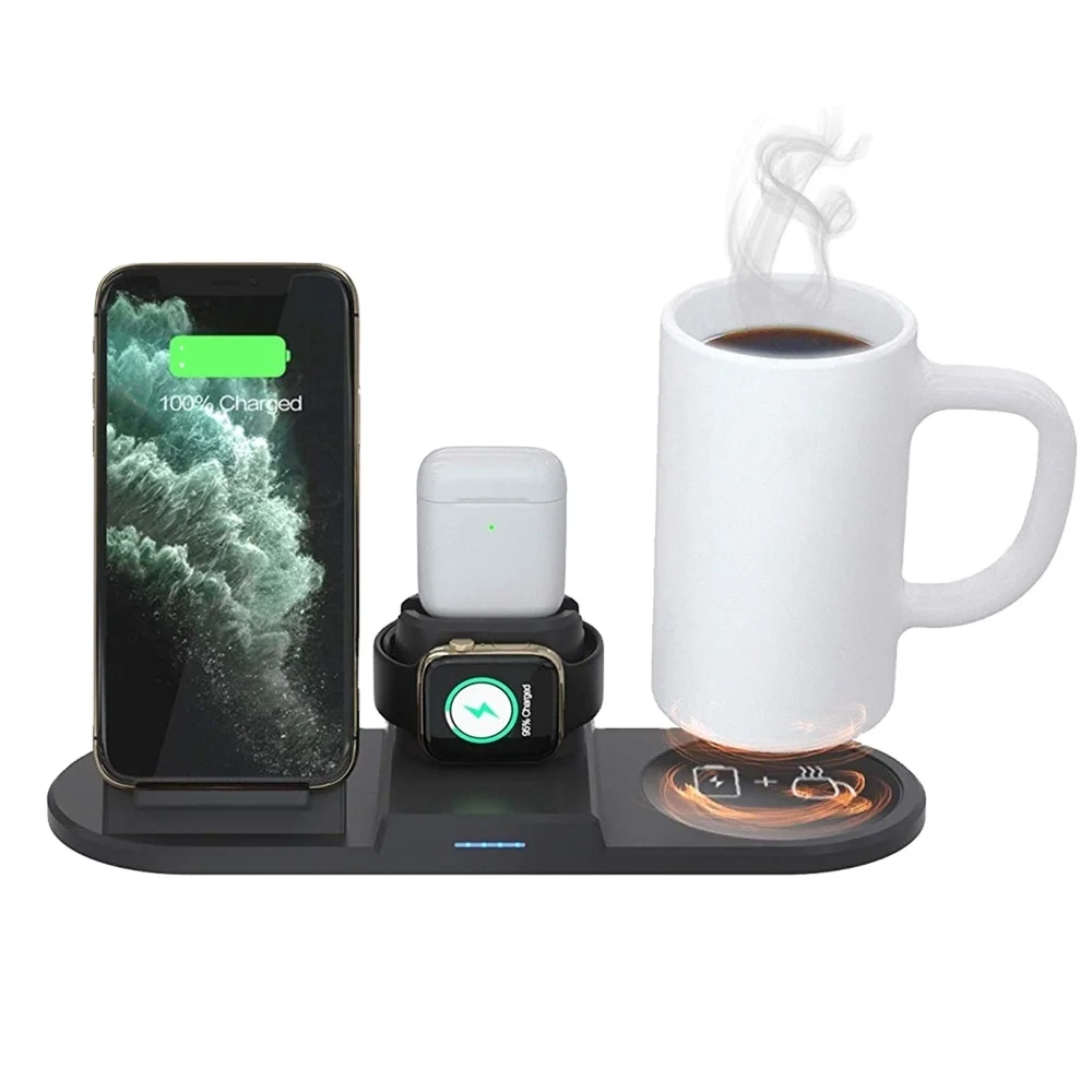 15W Qi Fast Wireless Charger Stand For iPhone 11 XR X 8Watch 4 in 1 Foldable Charging Dock Station for Airpods Pro iWatch