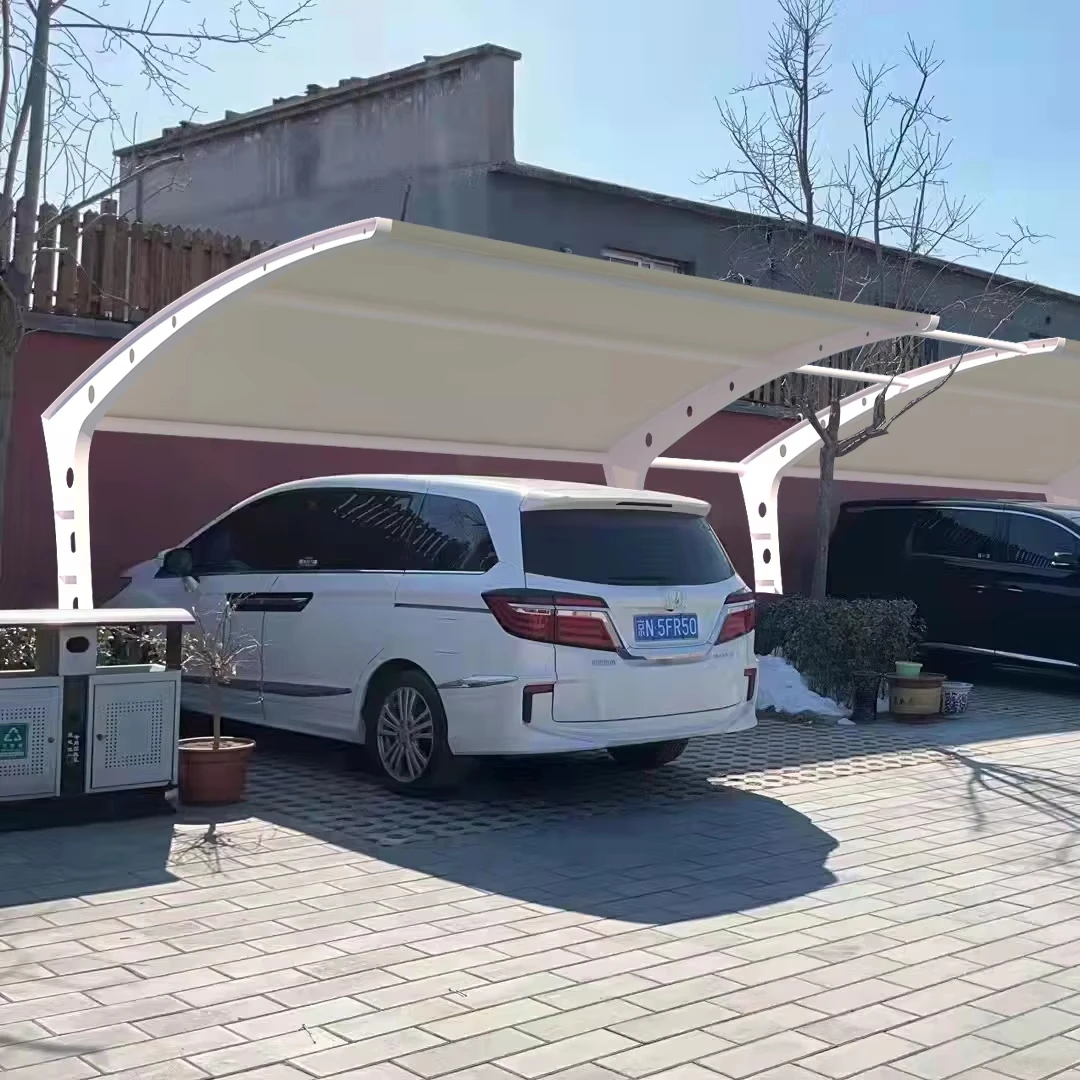 XZ OEM ODM 10 x 20 curved roof garage bus shelter carport double parking canopy